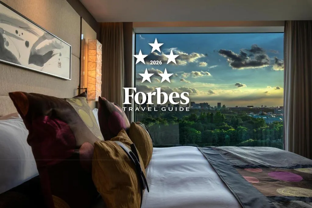 Magnifique vue du coucher de soleil depuis l'Hôtel New Otani Tokyo Executive House Zen
