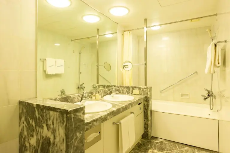 Marble bathroom at Hotel Okura Kobe