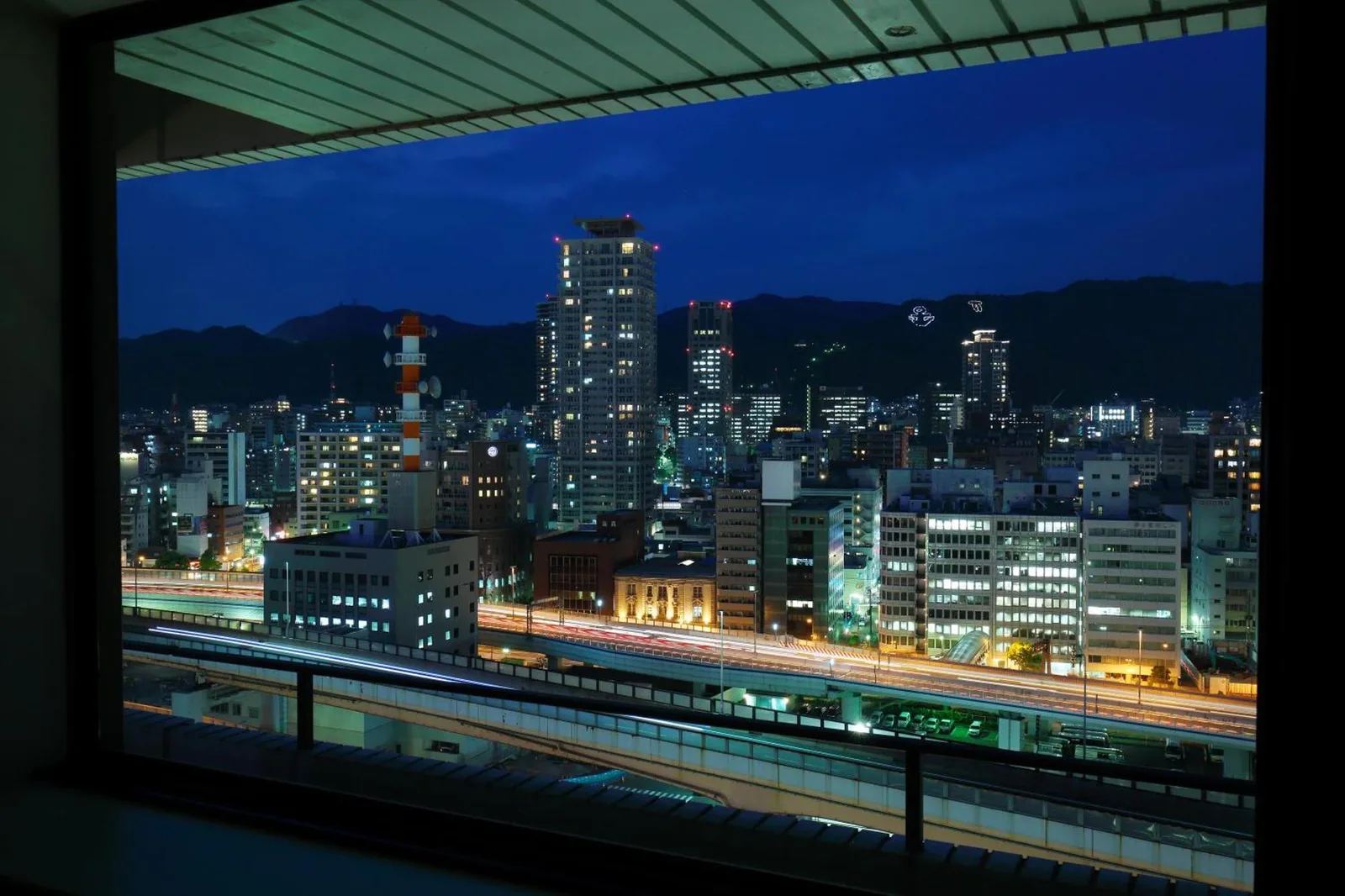 Night view of Kobe city from Hotel Okura Kobe