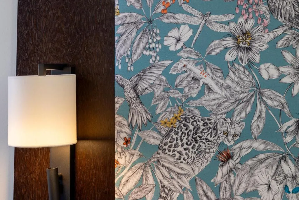 Floral wallpaper detail at Hotel Park Lane Paris