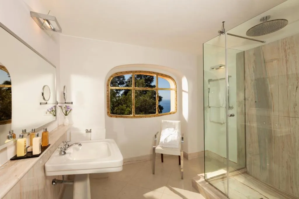 Modern bathroom at Hotel Punta Tragara in Capri