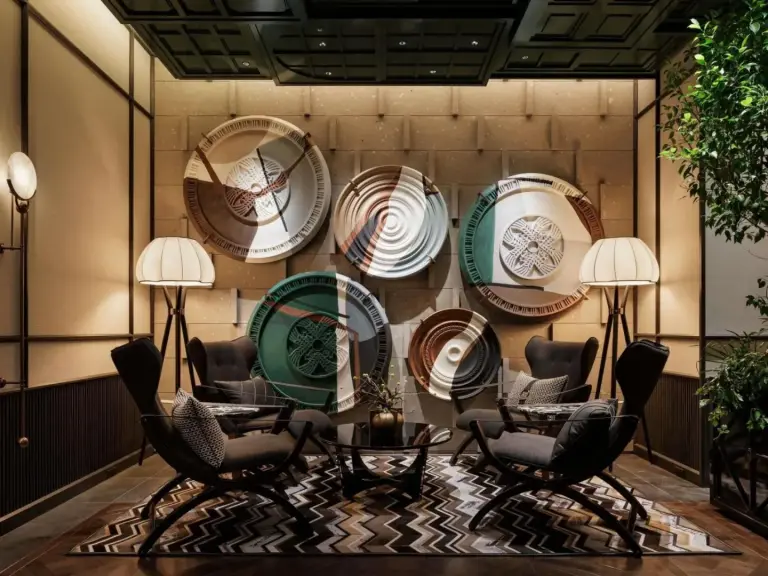 Dekorative Wand in der Lobby des Hotel Sosei Sapporo MGallery Collection