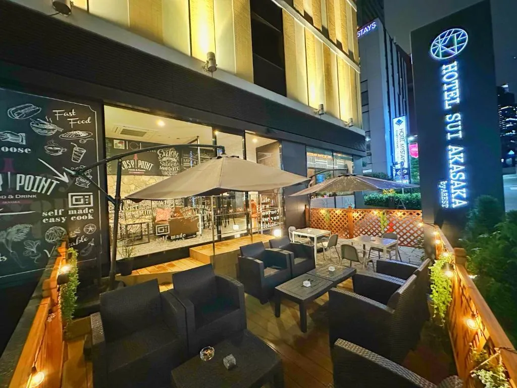 Outdoor terrace of Hotel SUI Akasaka by Abest in Tokyo