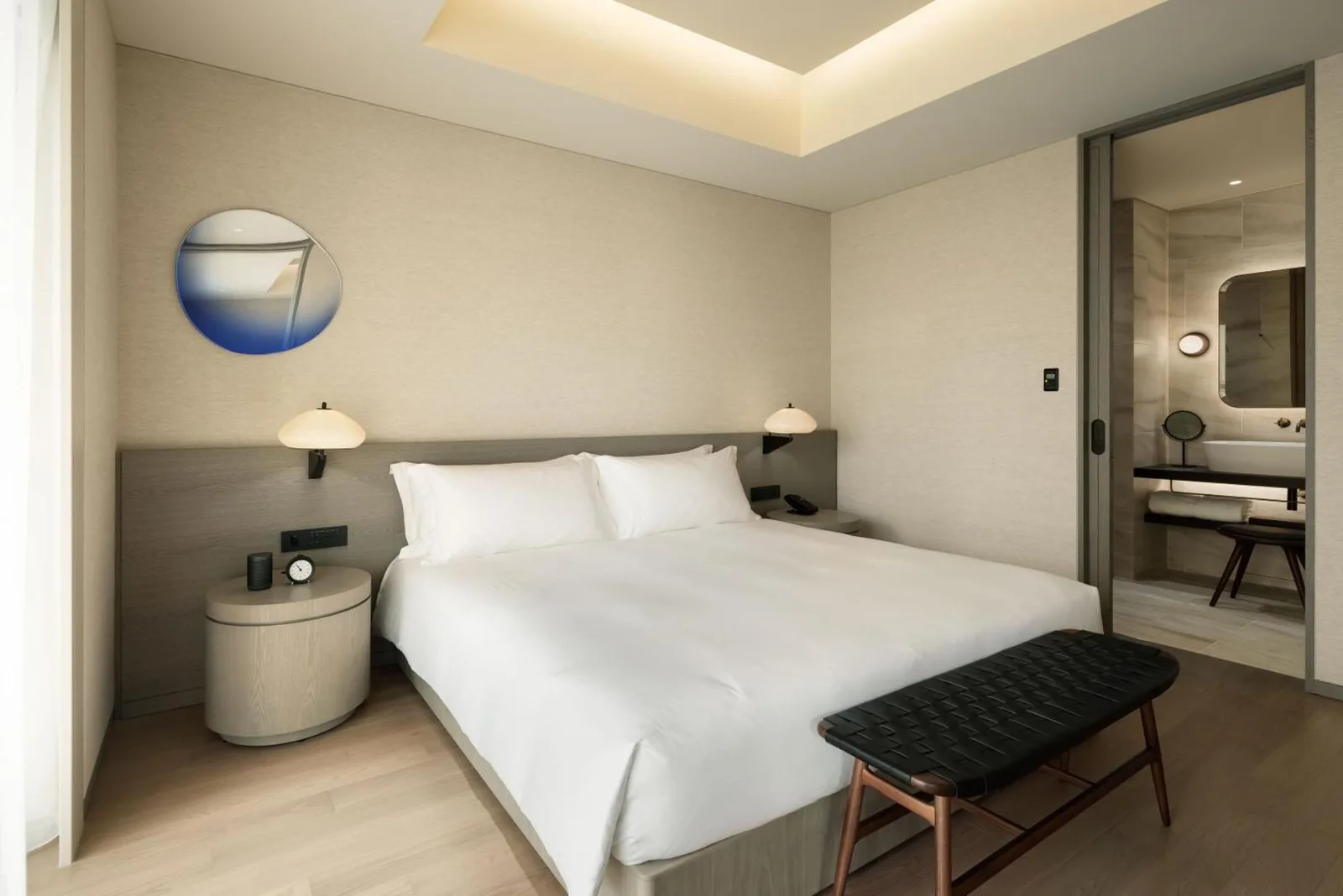Bright guest room with city view at Hotel Toranomon Hills, The Unbound Collection By Hyatt in Tokyo