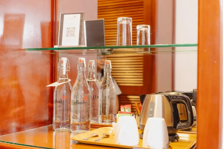 Hulhule Island Hotel beverage amenities including kettle