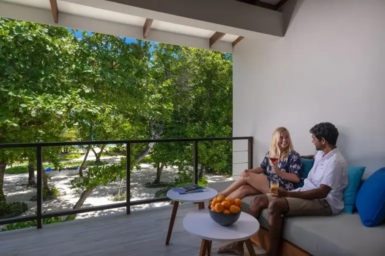 Ifuru Island Maldives Balcony with Guests