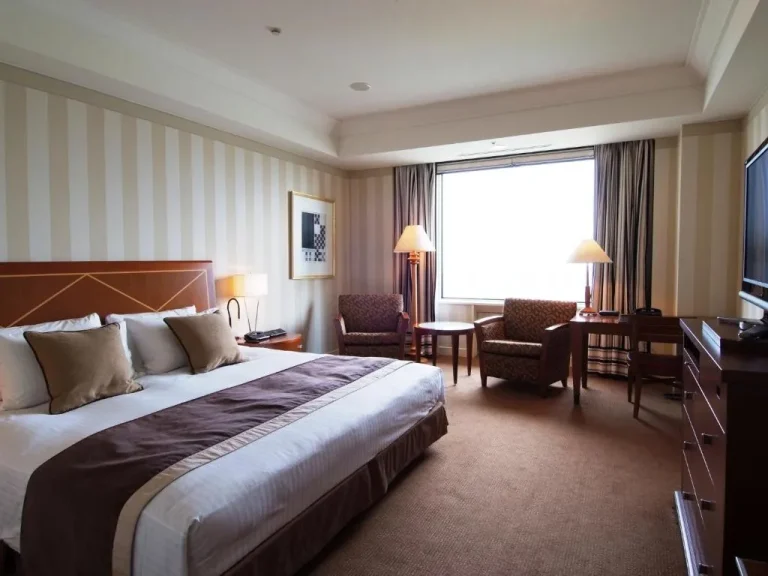 Elegant bedroom in Imperial Hotel Osaka