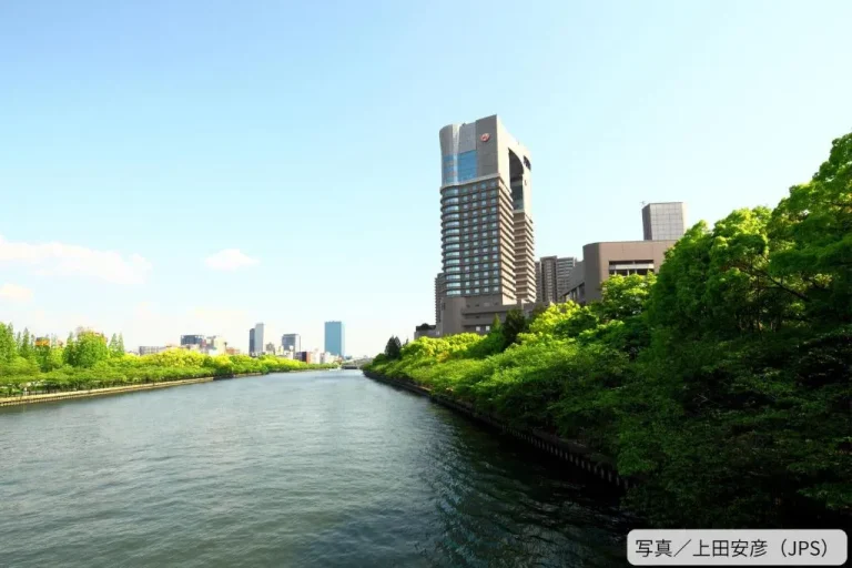 Imperial Hotel Osaka exterior view by the water