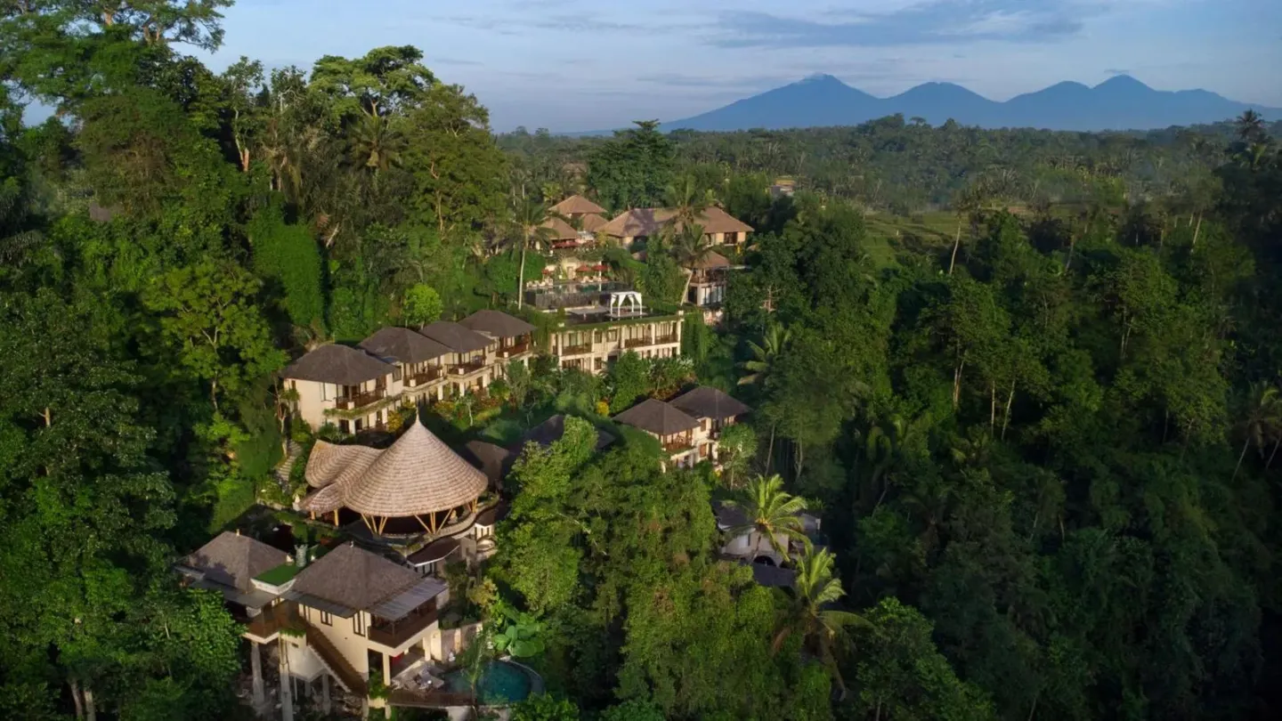 Aerial view of Jannata Resort and Spa in Ubud