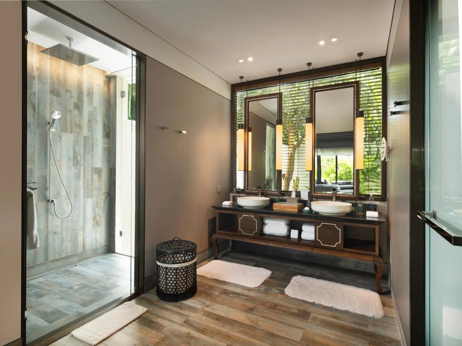 Shower area in Jumeirah Bali bathroom