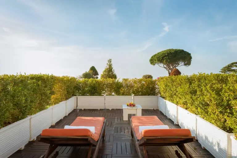Private sunbathing area at Jumeirah Capri Palace in Capri