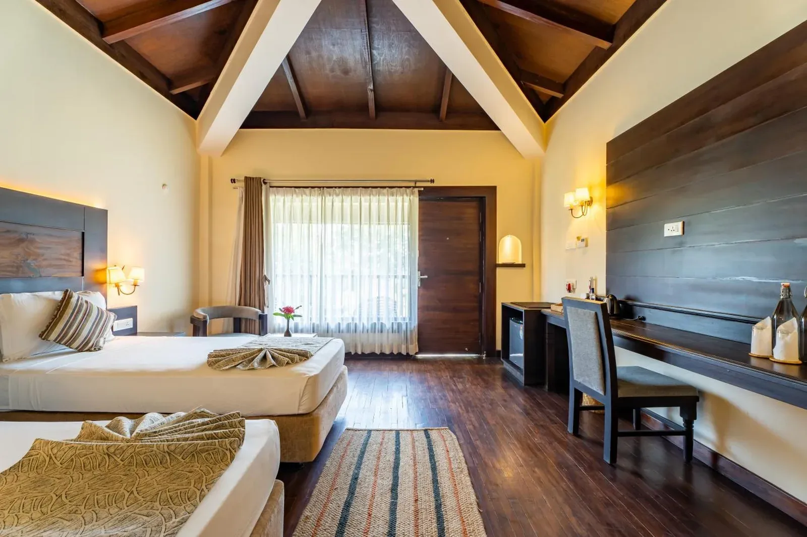 Elegant guest room at Jungle Villa Resort with stylish decor