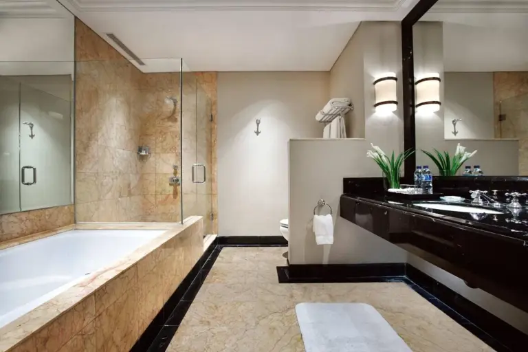 Elegant bathroom in JW Marriott Hotel Jakarta