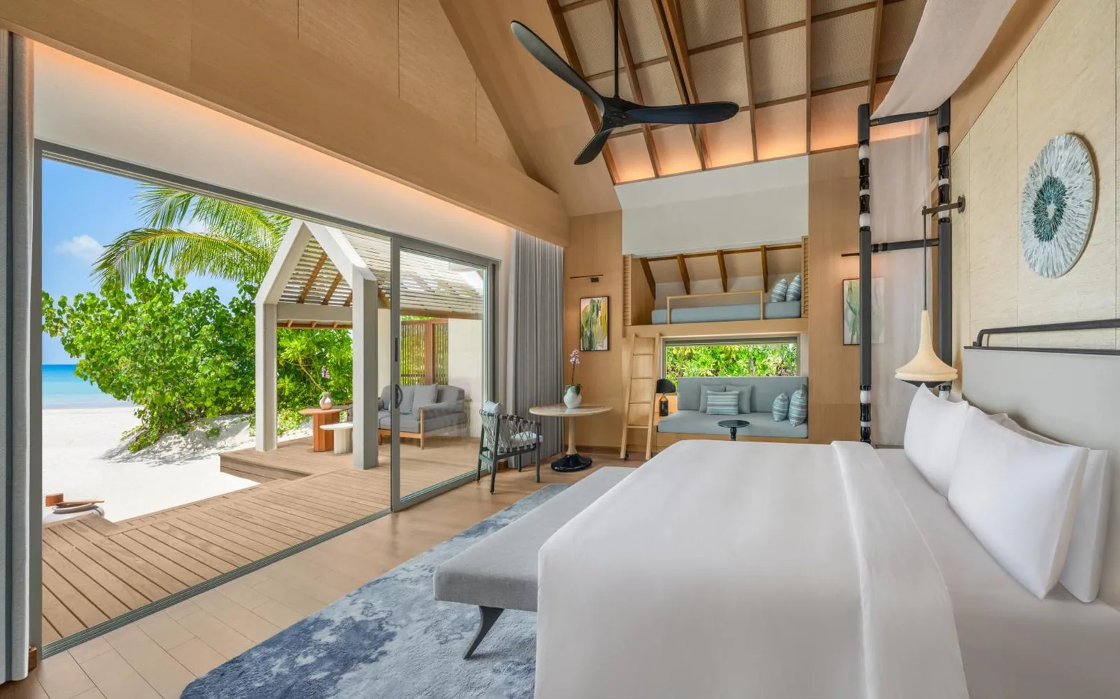 Innenansicht einer Strandvilla im JW Marriott Maldives