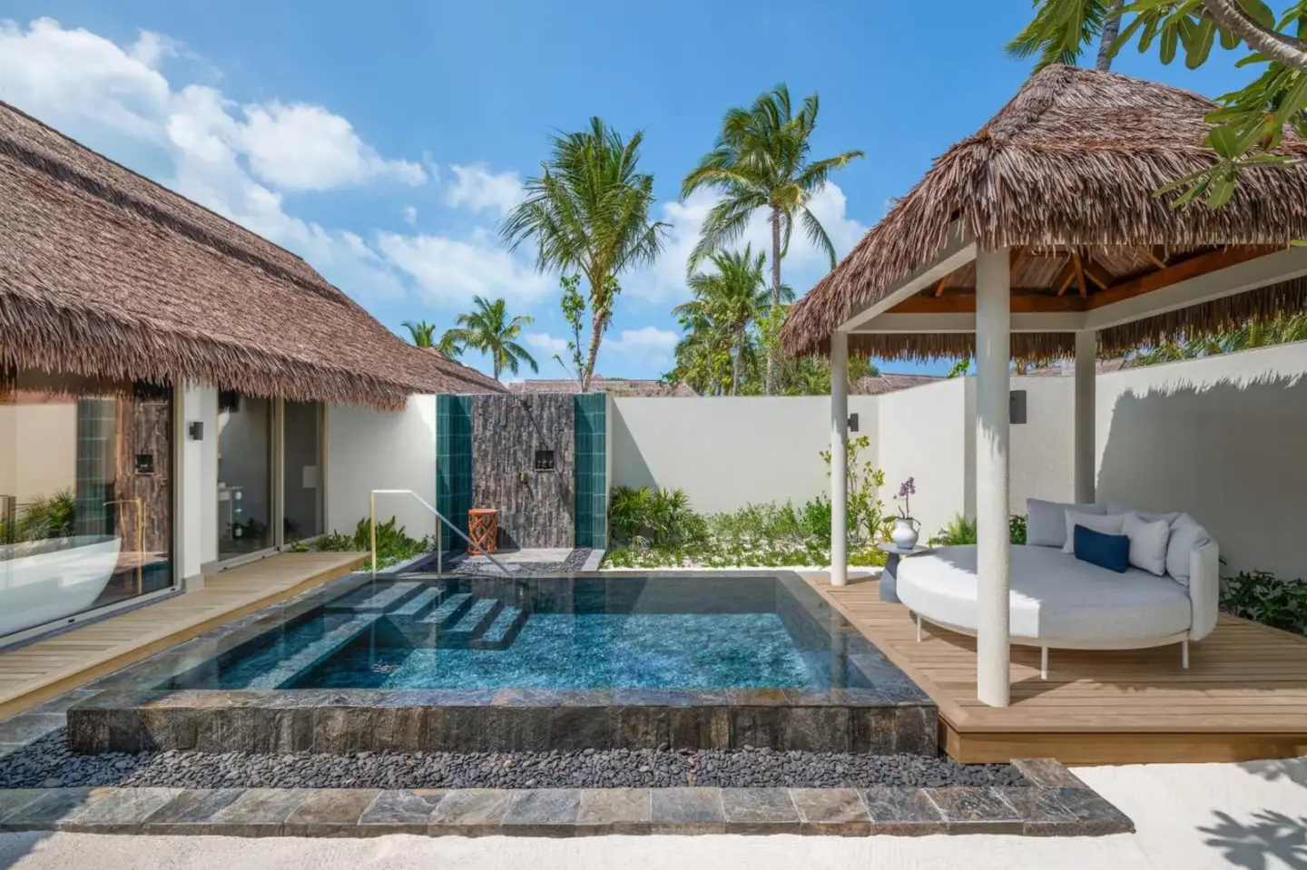 Private Cabana am Pool im JW Marriott Maldives