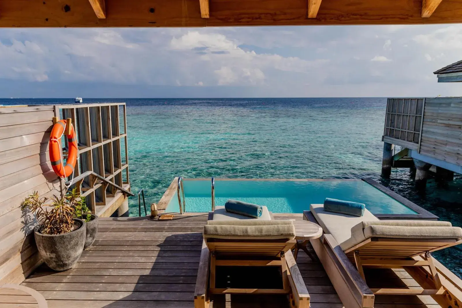Ocean view lounge area at Kagi Maldives Resort & Spa