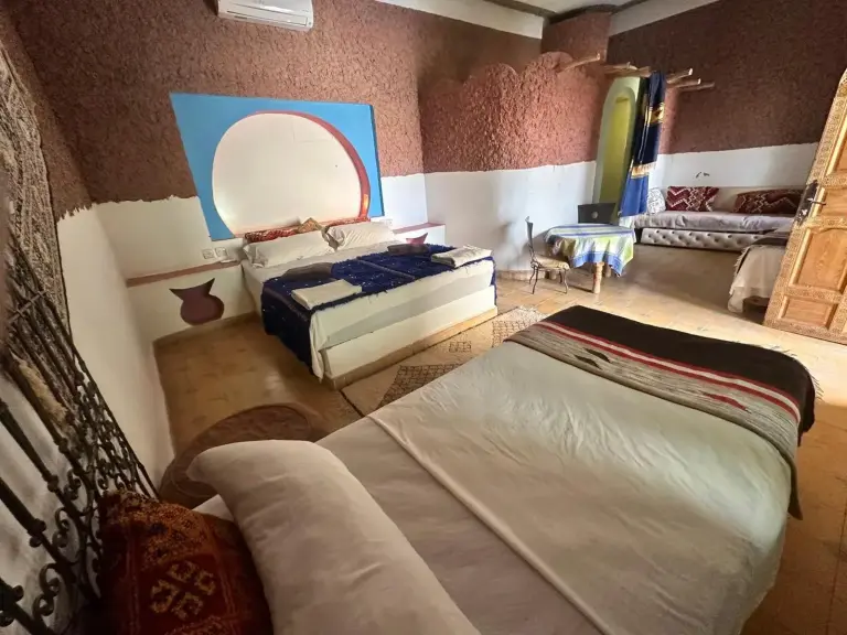 Spacious guest room at Kasbah Azalay Merzouga