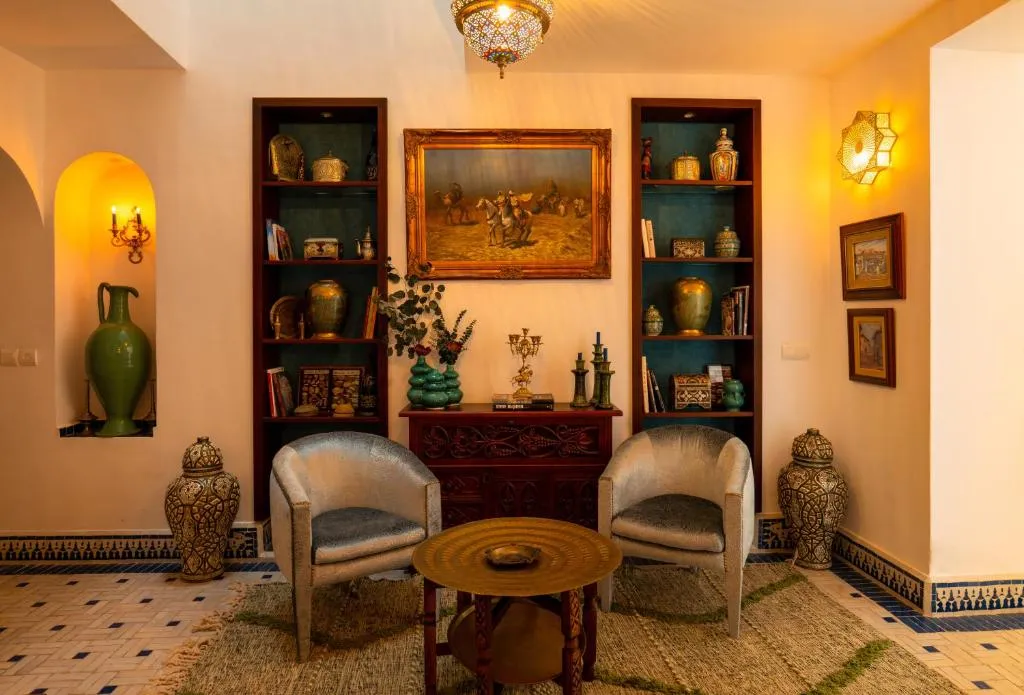Artistic nook at Kasbah House in Tangier