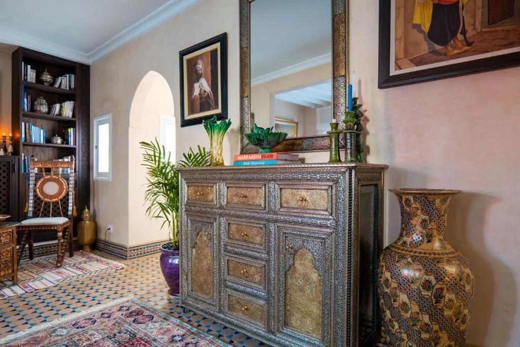 Decorative console table at Kasbah House in Tangier