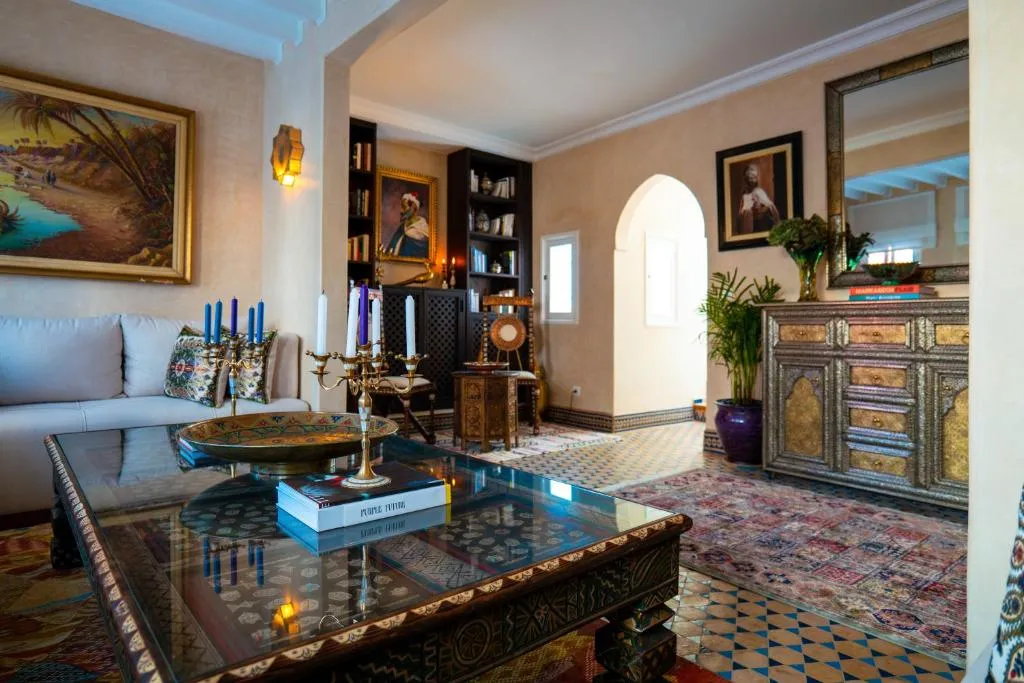 Elegant living room at Kasbah House in Tangier