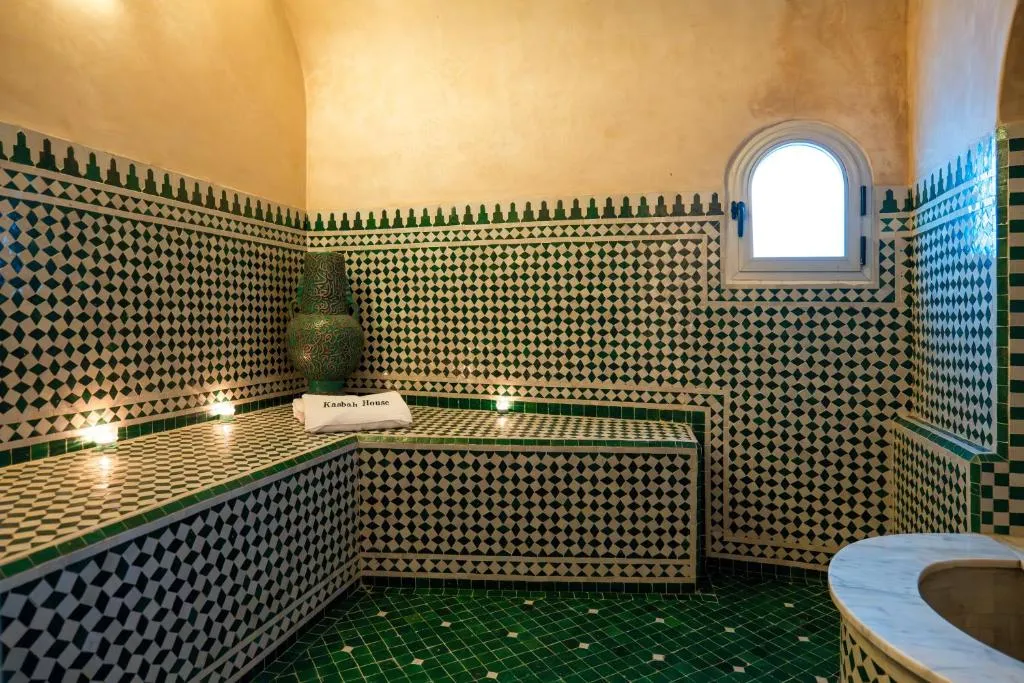 Luxurious spa bathroom at Kasbah House in Tangier
