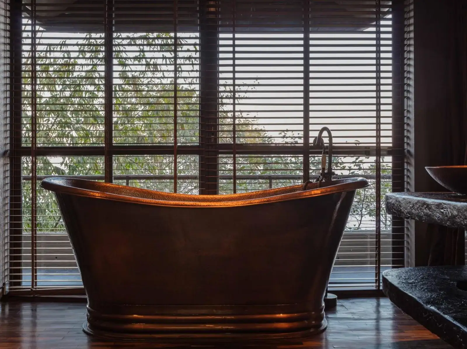 Serene view from the tub at Kavya Himalayas, Nagarkot