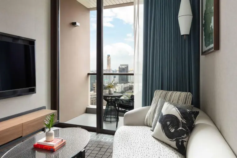 Cozy balcony at Kimpton Maa-Lai Bangkok by IHG