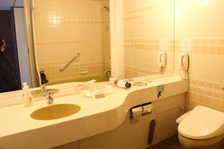Bathroom facilities at Kobe Portopia Hotel
