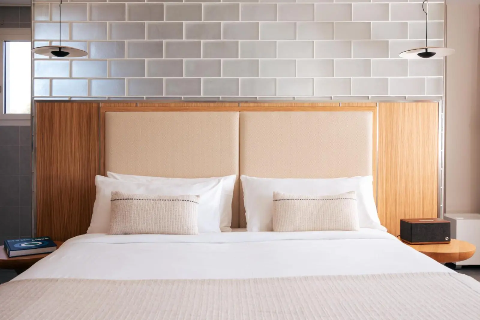 Close-up of bed in Kube Saint-Tropez room