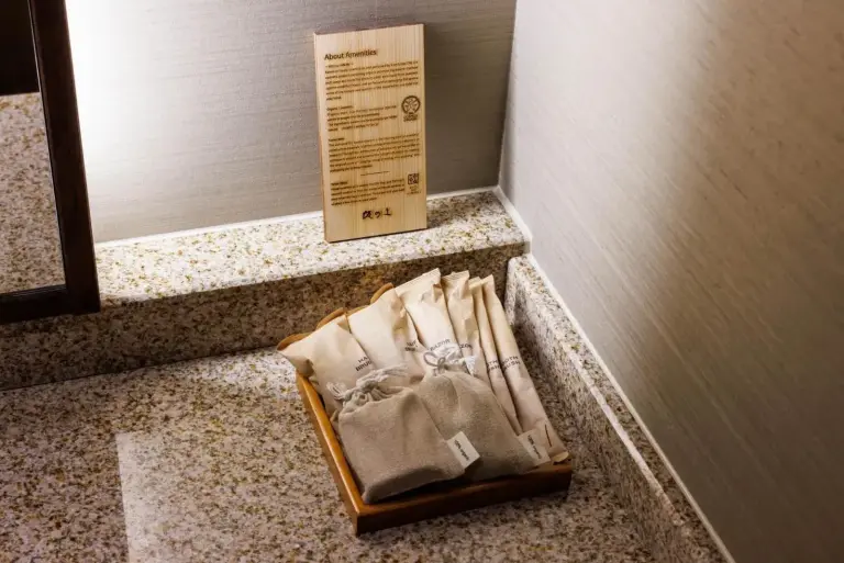Amenities kit at Kyoto Ryokan SAKANOUE