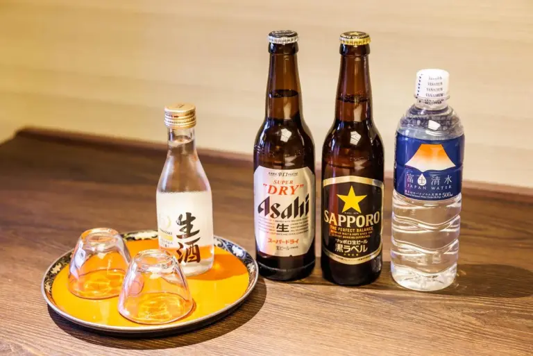 Beverage selection at Kyoto Ryokan SAKANOUE