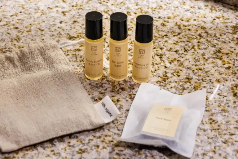 Skincare products at Kyoto Ryokan SAKANOUE