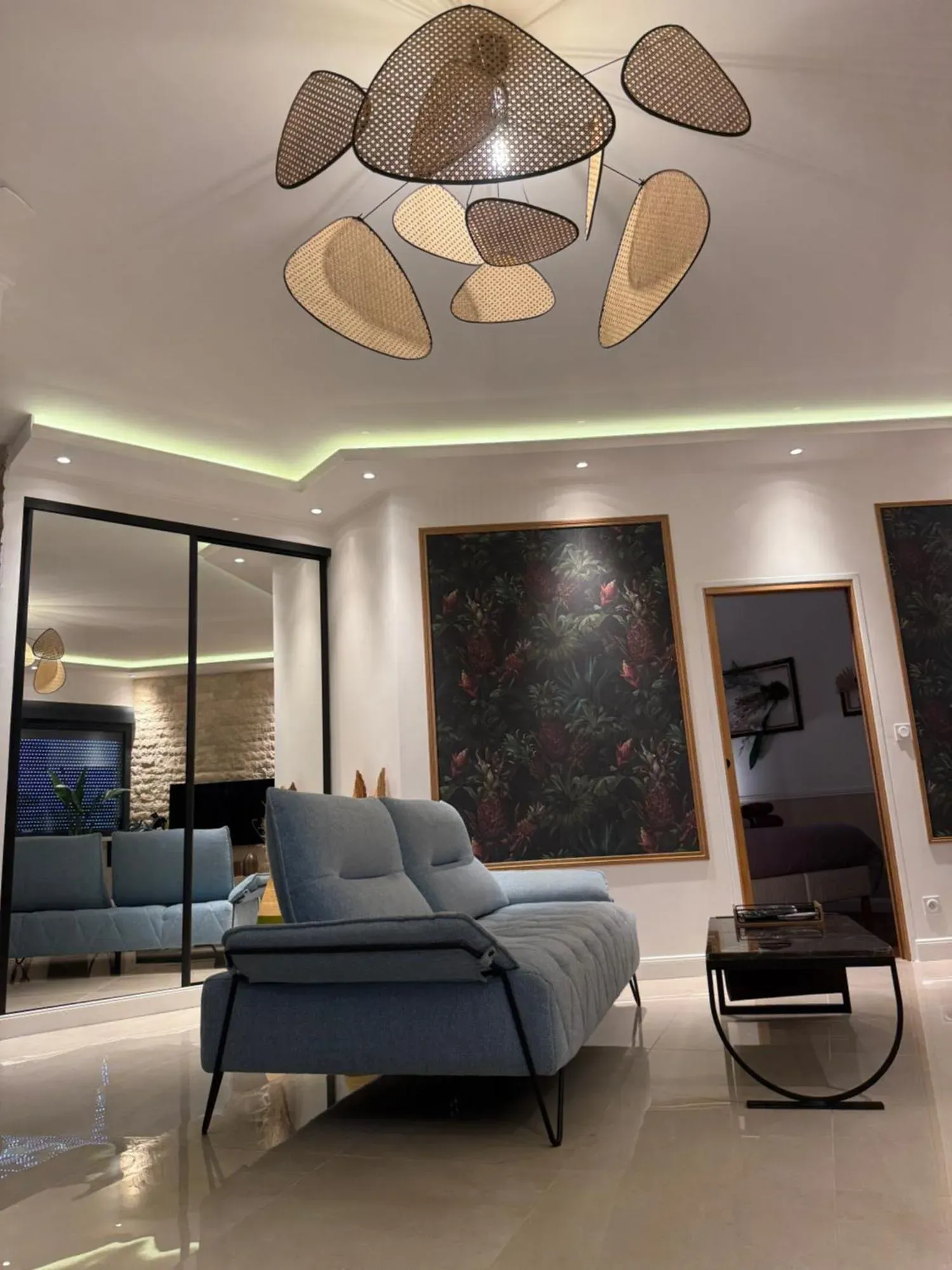 L'Emperador hotel living room with unique ceiling design