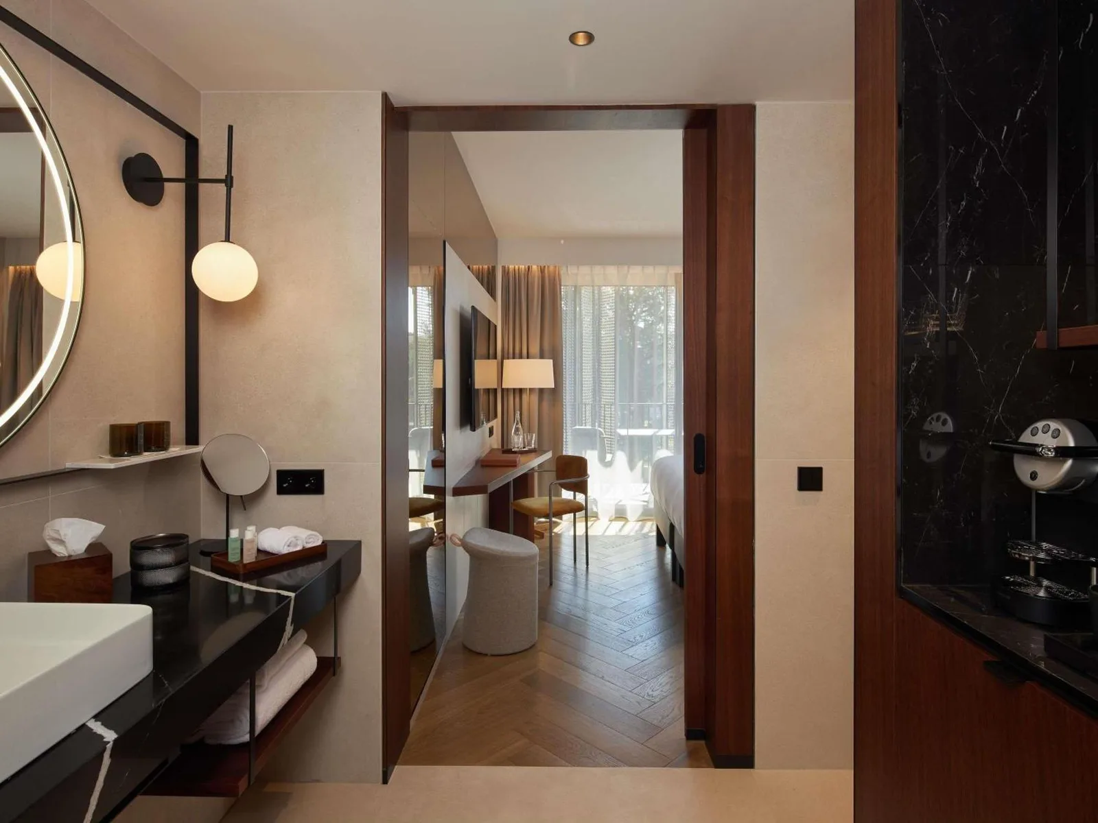 Bathroom area in guest room at L'Esquisse Hotel & Spa Colmar - MGallery Collection