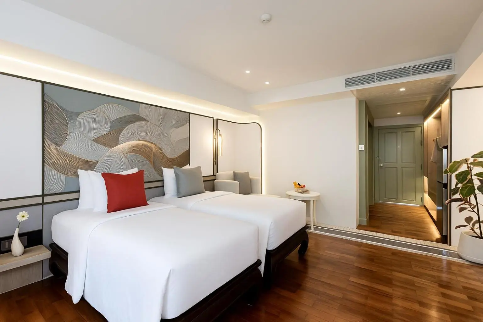 Chambre à deux lits au La Solaya Khao Lak avec un style élégant