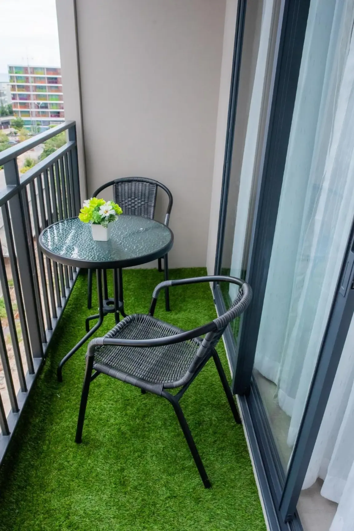 Balcony seating area at Lacasita484 In Huahin in Hua Hin