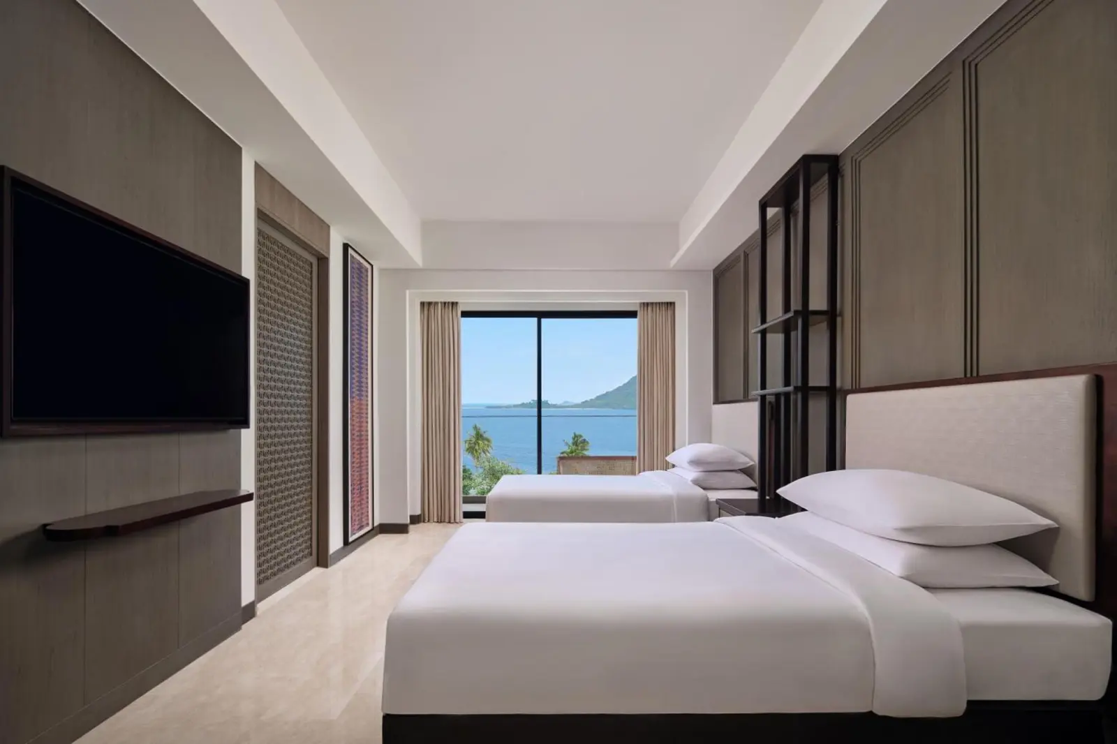 Chambre double au Lampung Marriott Resort & Spa avec vue sur l'océan