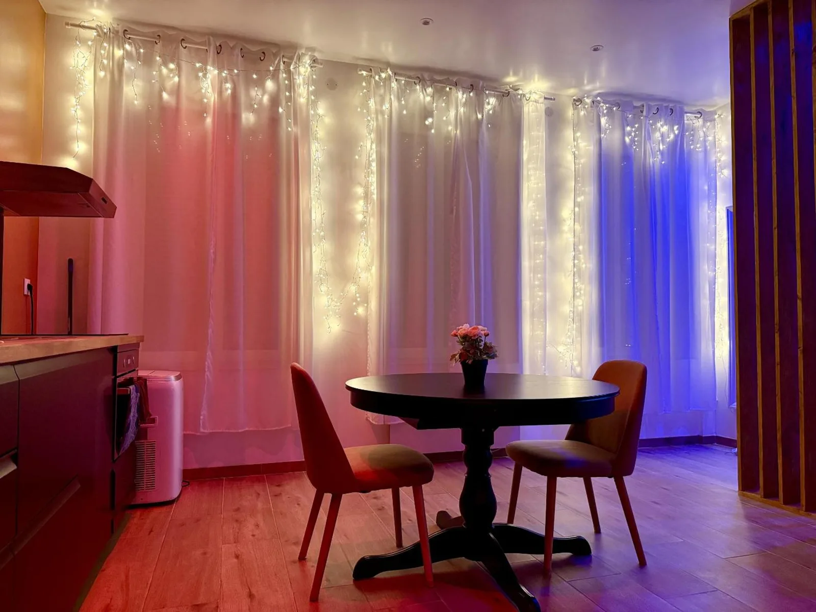 Illuminated dining area at Le Bijou Hotel in Lille