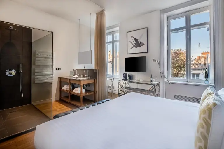 Guest room with view at Le Boutique Hotel & Spa in Bordeaux