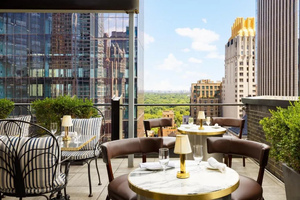 Rooftop dining area at Le Meridien New York, Central Park