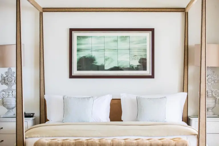 Luxurious four-poster bed at Le Mirage Tanger