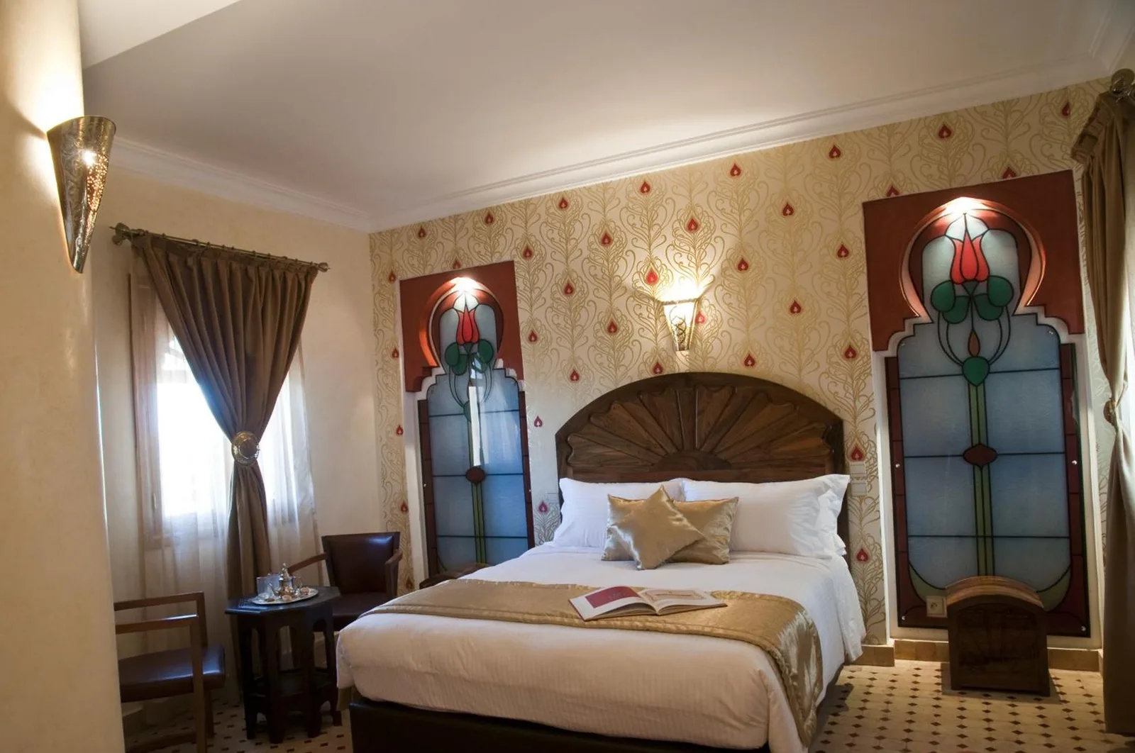 stilvolles Schlafzimmer im Le Temple Des Arts in Ouarzazate