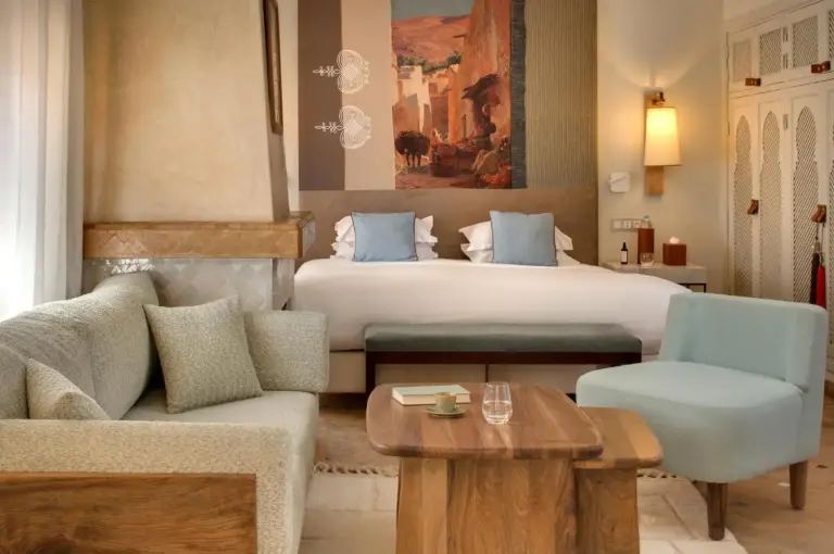 Intérieur d'une chambre deluxe aux Jardins De La Médina, Marrakech