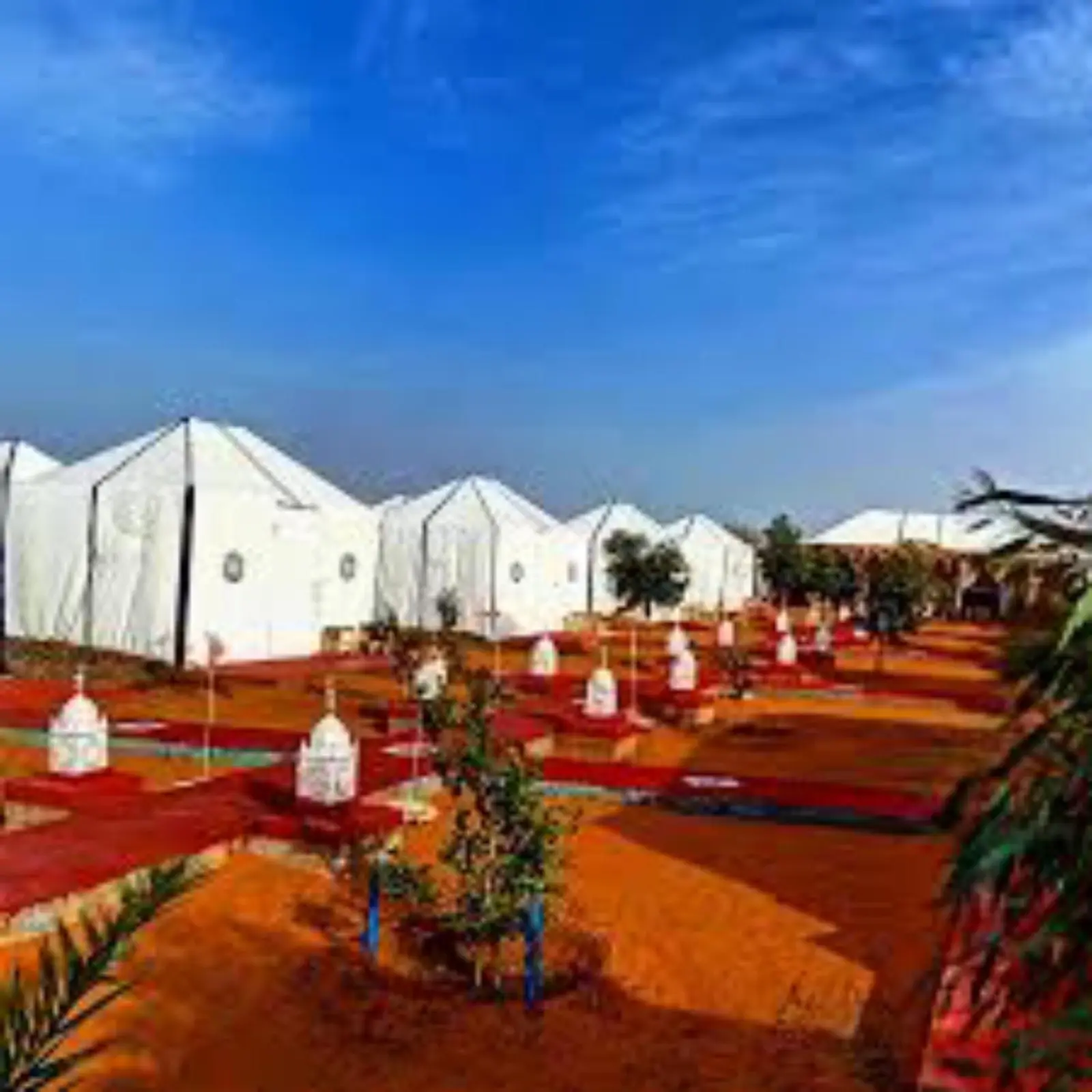 Luxury tents at Les Pyramides Luxury Desert Camp in Merzouga