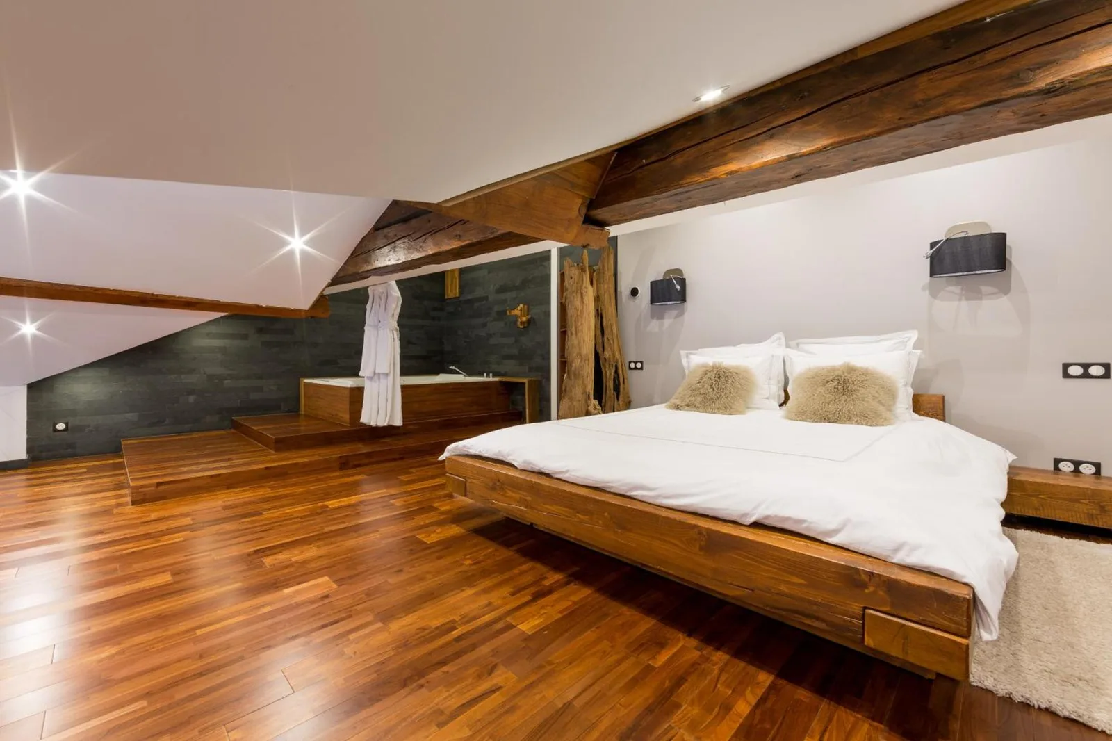 Luxurious bedroom at Les suites sainte claire in Annecy