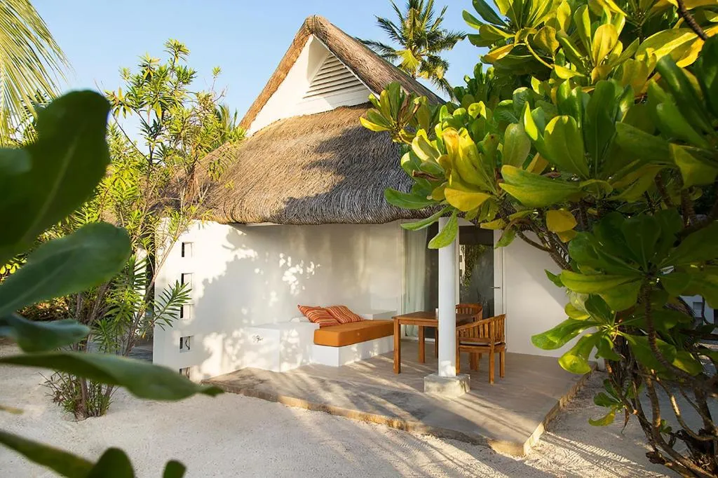 Porche de la Villa de Plage au LUX* South Ari Atoll Resort & Villas