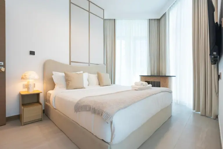 Luxury 1 & 2 BHK Apartments cozy bedroom area in Dubai