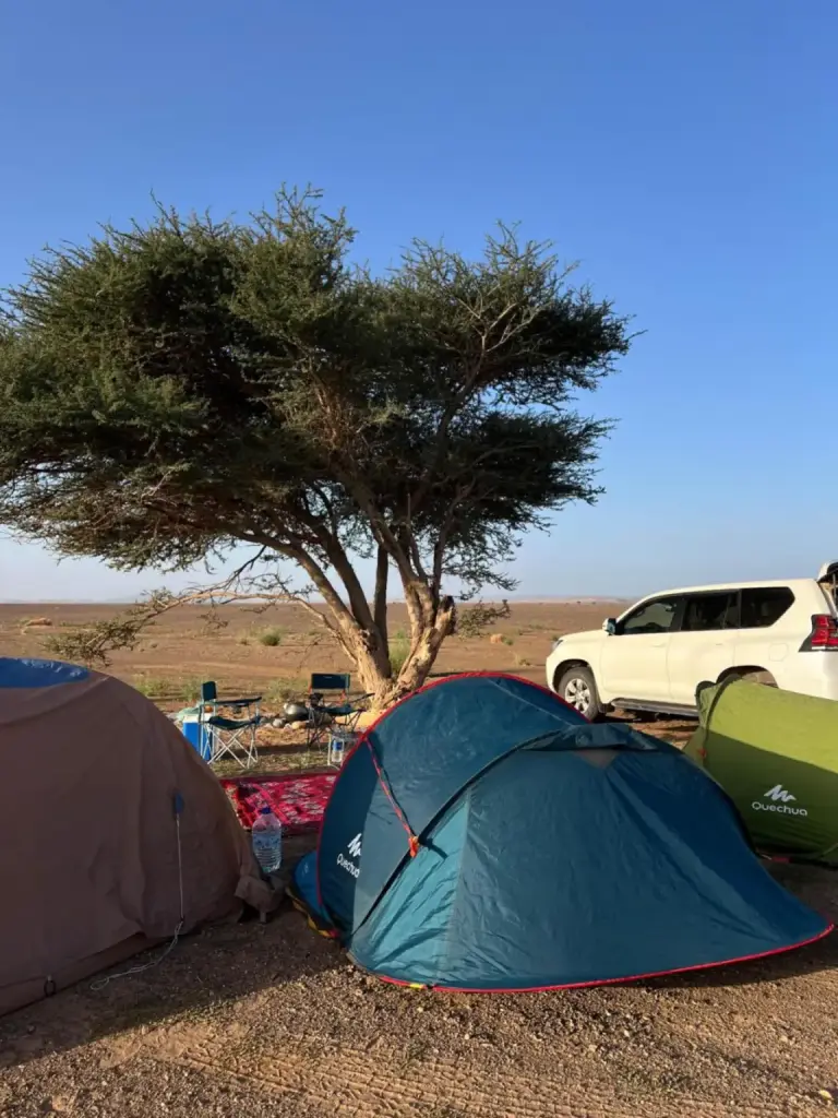 Installation de camping dans des camps de luxe dans le désert à Merzouga