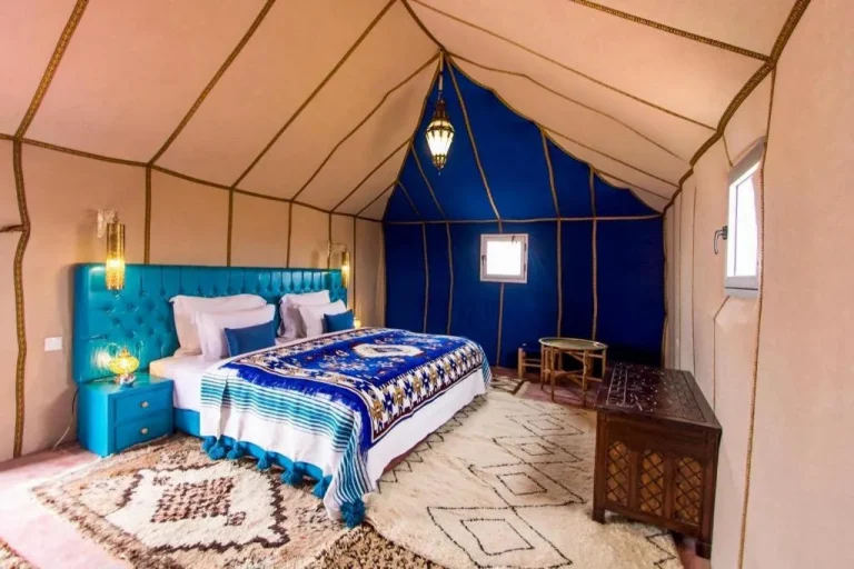 Bedroom interior at Luxury Merzouga Camp in Merzouga