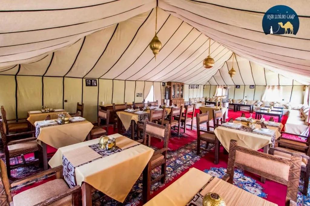 Dining area at Luxury Merzouga Camp in Merzouga